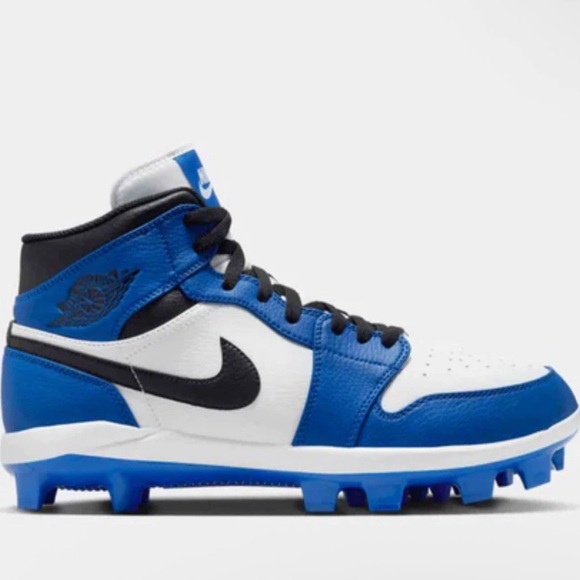 Jordan 1 Retro MCS Baseball Cleats Game Royal White Size 10.5 AV5354 411 $150 - Picture 1 of 5